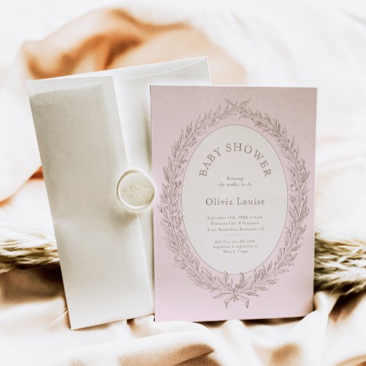 Bonjour Bebe Franse Patisserie Baby shower Roze Kaart