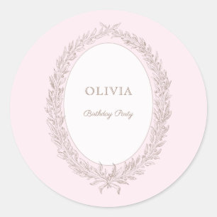 Bonjour Bebe Franse Patisserie Verjaardagsfeestje Ronde Sticker