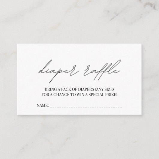 Bonjour Bebe French Baby shower Diaper Raffle Encl Informatiekaartje (Voorkant)