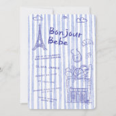 Bonjour Bebe French baby shower invitation (Devant)