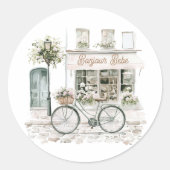 Bonjour Bebe French Baby shower Ronde Sticker (Voorkant)