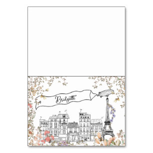 Bonjour Bebe French Genre Baby shower Carte Place