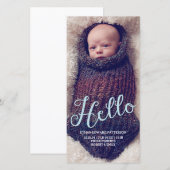 Bonjour bébé garçon Faire-part de naissance modern (Devant / Derrière)