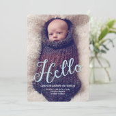 Bonjour bébé garçon Faire-part de naissance modern (Debout devant)