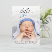 Bonjour bébé garçon fille Cartes photos Faire-part (Debout devant)