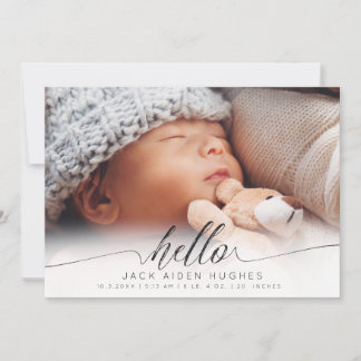 Bonjour bébé garçon fille Cartes photos Faire-part