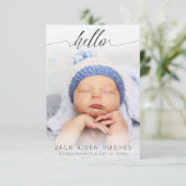 Bonjour bébé garçon fille Cartes photos Faire-part (Debout devant)