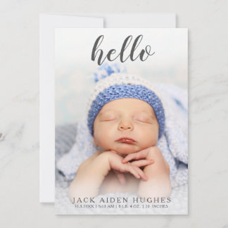 Bonjour bébé garçon fille Cartes photos Faire-part