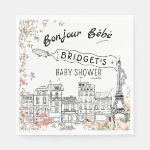 Bonjour Bebe Genderneutraal Baby shower Servet
