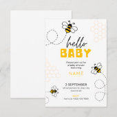 bonjour bébé, invitation à une baby shower jolie a (Devant / Derrière)