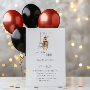 Bonjour Bebe Konijn Baby shower Luier Raffle Informatiekaartje