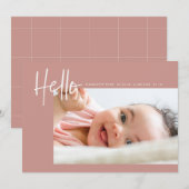 Bonjour bébé naissance photo Faire-part garçon fil (Devant / Derrière)