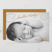 Bonjour bébé - Nouveau-né Faire-part de naissance (Devant / Derrière)