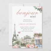 Bonjour Bébé Paris Baby shower français Invitation (Devant)