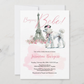 Bonjour Bebe Paris Baby shower Invitation