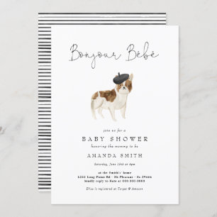 Bonjour Bebe Paris Baby shower van Bulldog Kaart