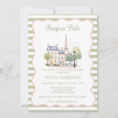 Bonjour Bebe Paris French Baby shower Invitation (Devant)
