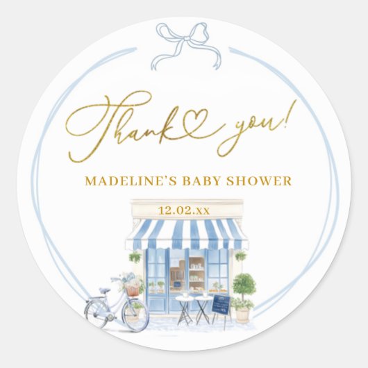 Bonjour bébé Parisan café Merci Stickers (Devant)