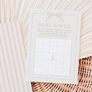 Bonjour Bébé Pink Paris Baby Bingo Game Kaart