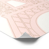 Bonjour Bébé Pink Paris Eiffel Tower Welcome Sign Poster (Hoek)