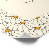 Bonjour bébé Retro Boho Daisy Welcome Poster (Coin)