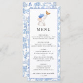 Bonjour Bebe Romantic Mannen Baby shower Menu (Voorkant / Achterkant)