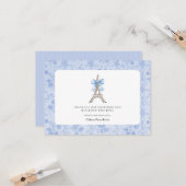 Bonjour Bebe Romantique Bleu Carte de remerciement (Devant/Arrière en situation)