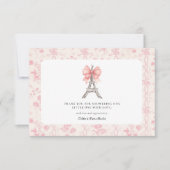 Bonjour Bebe Romantique Rose Carte de remerciement (Devant)