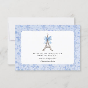 Bonjour Bebe Romantisch Blauw Frans Bedankt Card Kaart