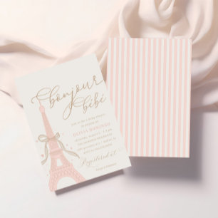 Bonjour Bébé Roze Parijs Eiffeltoren Baby Shower Kaart