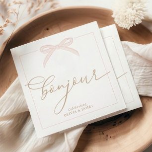 Bonjour Bébé Roze Parijs Eiffeltoren Baby Shower Servet