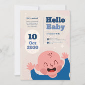 Bonjour bébé visage douche Invitation (Devant)