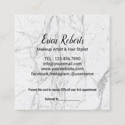 Bonjour belle 3D Gold Script Marbre référence (Dos)