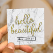 Bonjour belle 3D Gold Script Marbre référence