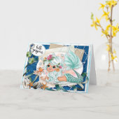 Bonjour belle carte d'encouragement de sirène (Fleur jaune)