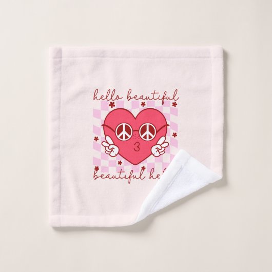 Bonjour belle | Cute et coeur (Gant de toilette)