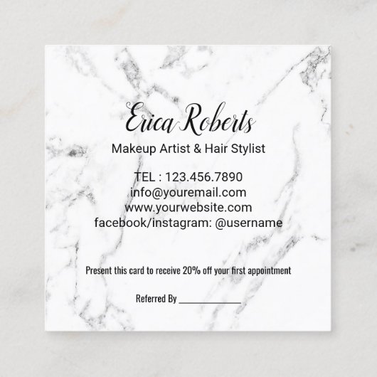 Bonjour Belle Gold Script Beauty Salon Référence (Dos)