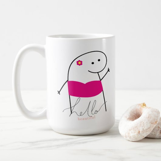 Bonjour Belle Mug 15 0z (Avec donut)