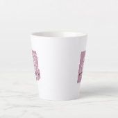 Bonjour Belle - Mug Latte Rose Rose Moderne Chic (Devant)