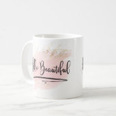 Bonjour belle tasse rose d'aquarelle (Devant gauche)