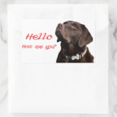 Bonjour Black Brown Labrador Retriever Sticker Éti (Sac)