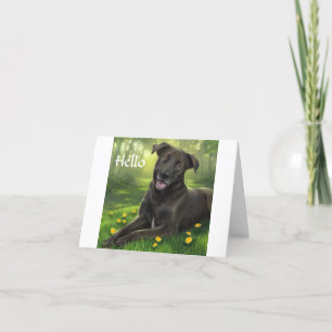 Bonjour Black Labrador Retriever Carte de voeux