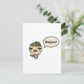 Bonjour. Briefkaart (Staand voorkant)