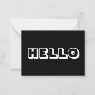 Bonjour, carte blanche noire