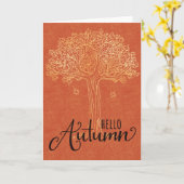 Bonjour Carte d'automne - Beau arbre d'or (Fleur jaune)