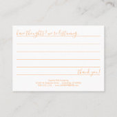 BONJOUR carte de commentaire (Dos)