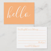 BONJOUR carte de commentaire (Devant / Derrière)