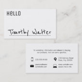 Bonjour  | Carte de nom (Devant / Derrière)