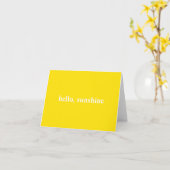 Bonjour carte de note jaune de soleil (Fleur jaune)