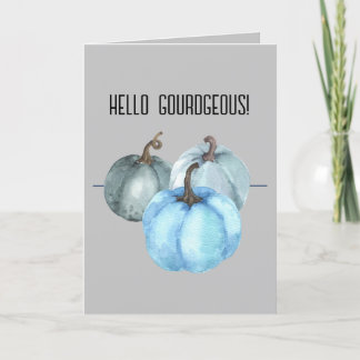 Bonjour carte de vacances pliée 5" x 7" Gourdgeous